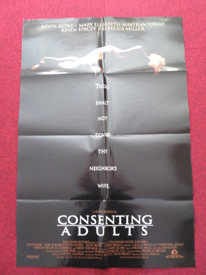 CONSENTING ADULTS FOLDED US ONE SHEET POSTER KEVIN KLINE REBECCA MILLER 1992