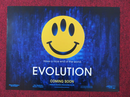 EVOLUTION UK MINI QUAD POSTER DAVID DUCHOVNY JULIANNE MOORE 2001