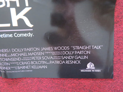 STRAIGHT TALK FOLDED US ONE SHEET POSTER DOLLY PARTON JAMES WOODS 1992