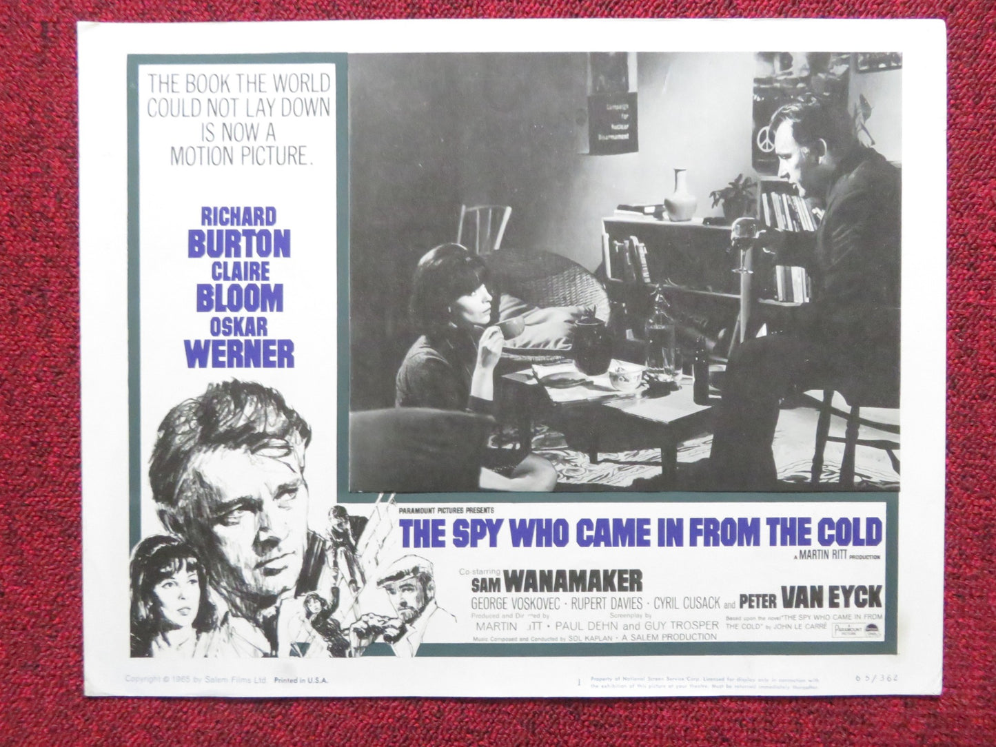 THE SPY WHO CAME IN FROM THE COLD US LOBBY CARD FULL SET RICHARD BURTON 1965