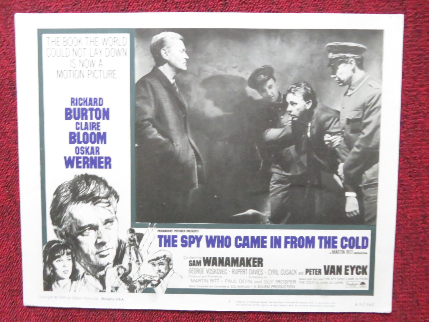 THE SPY WHO CAME IN FROM THE COLD US LOBBY CARD FULL SET RICHARD BURTON 1965