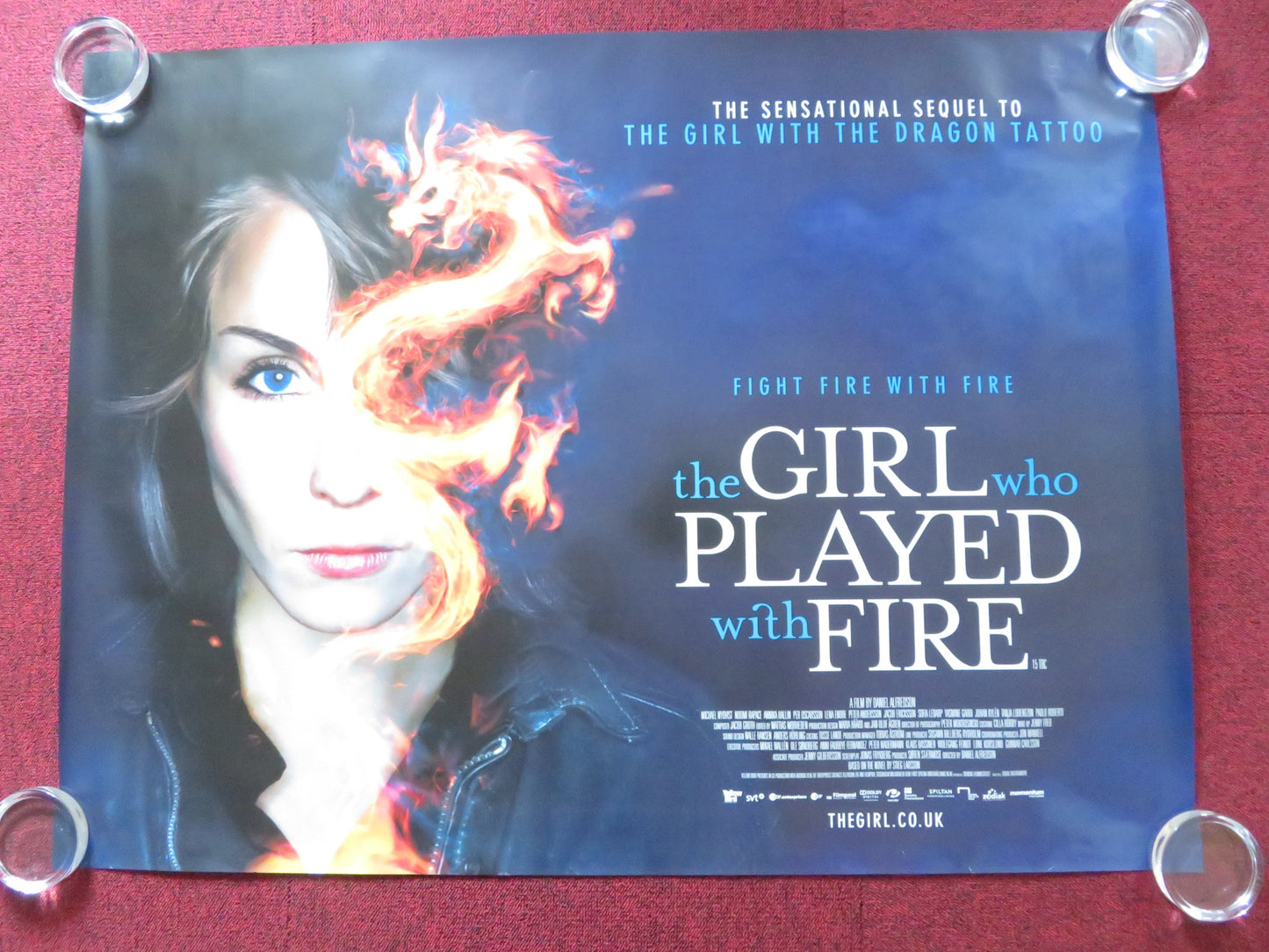 THE GIRL WHO PLAYED WITH FIRE UK QUAD (30"x 40") ROLLED POSTER M. NVQVIST 2009