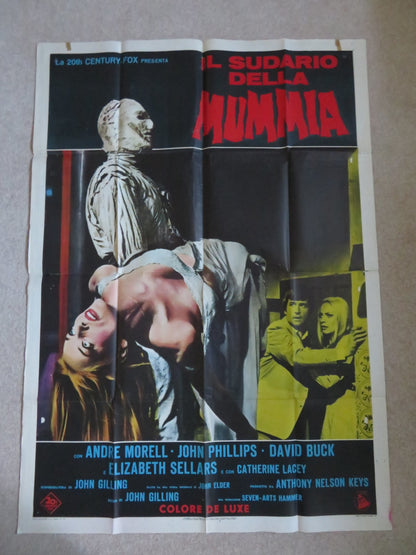 THE MUMMY'S SHROUD ITALIAN 2 FOGLIO POSTER ANDRE MORELL JOHN PHILLIPS 1967