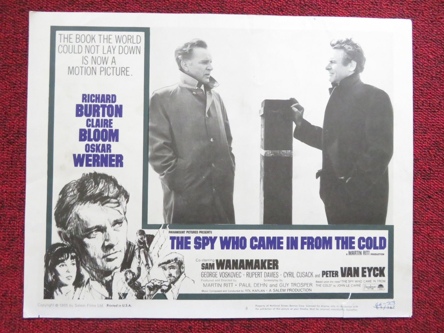 THE SPY WHO CAME IN FROM THE COLD US LOBBY CARD FULL SET RICHARD BURTON 1965