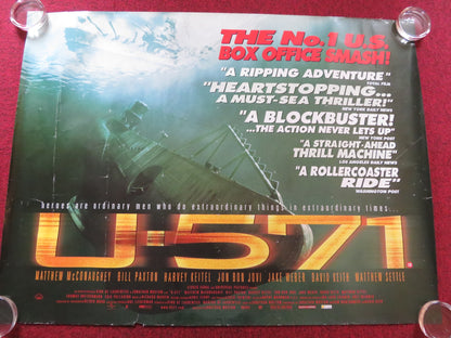 U-571 UK QUAD (30"x 40") ROLLED POSTER MATTHEW MCCONAUGHEY BILL PAXTON 2000