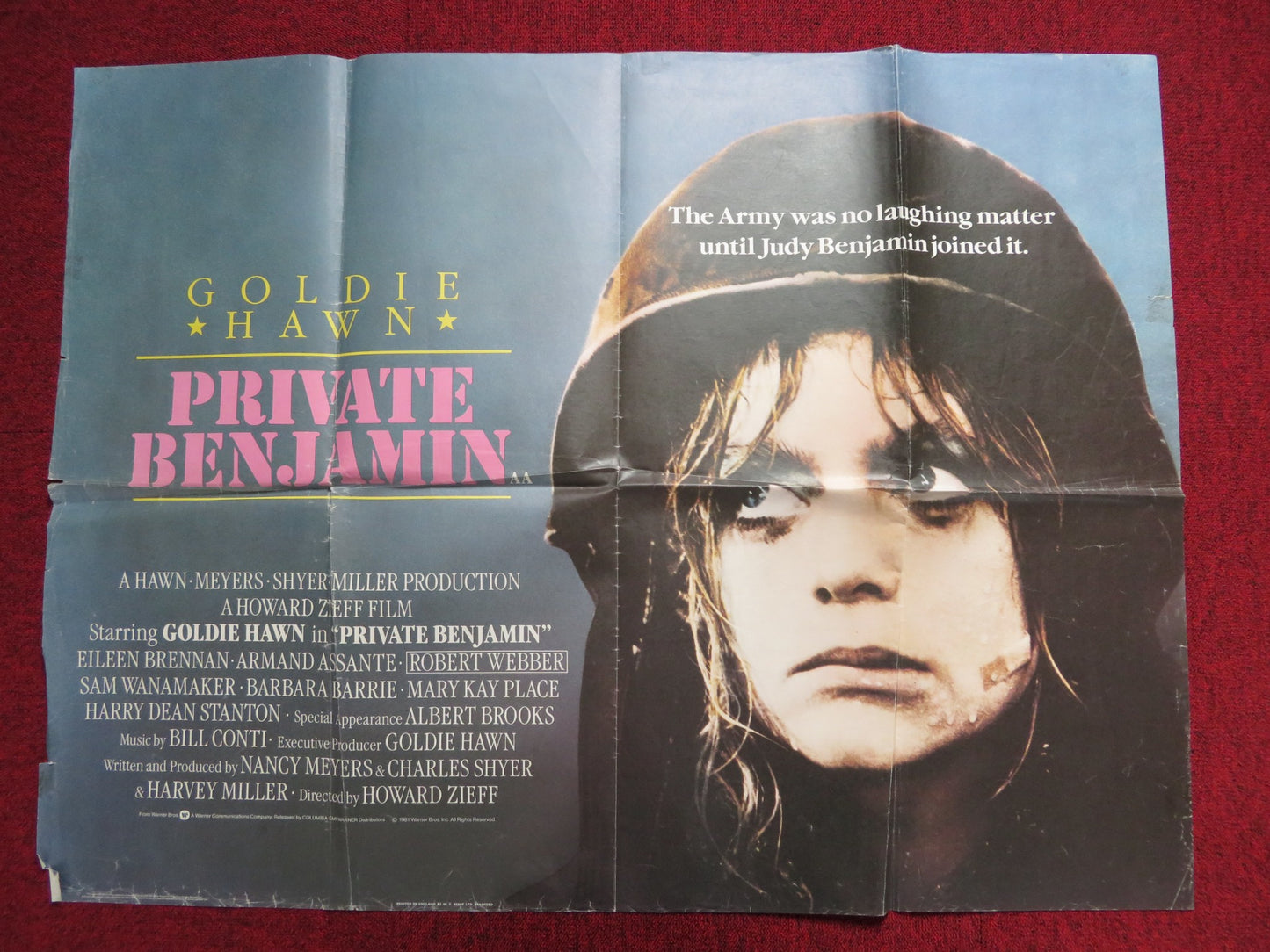 PRIVATE BENJAMIN UK QUAD POSTER FOLDED GOLDIE HAWN EILEEN BRENNAN 1980