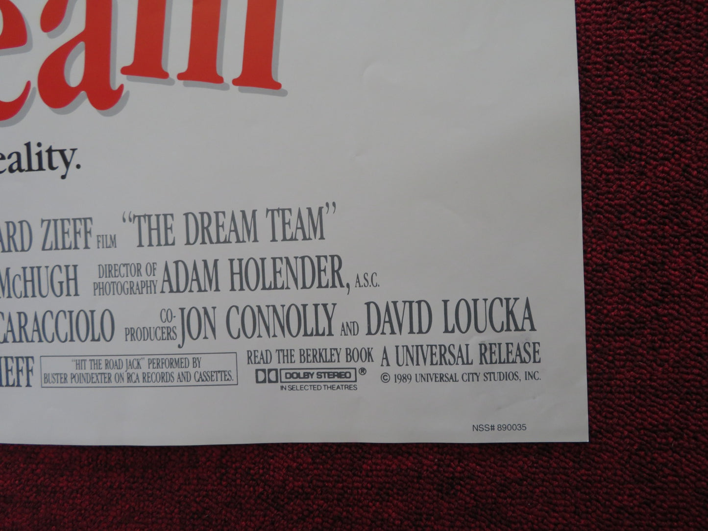 THE DREAM TEAM FOLDED US ONE SHEET POSTER MICHEAL KEATON PETER BOYLE 1989