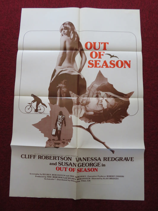 OUT OF SEASON FOLDED US ONE SHEET POSTER CLIFF ROBERTSON VANESSA REDGRAVE 1975