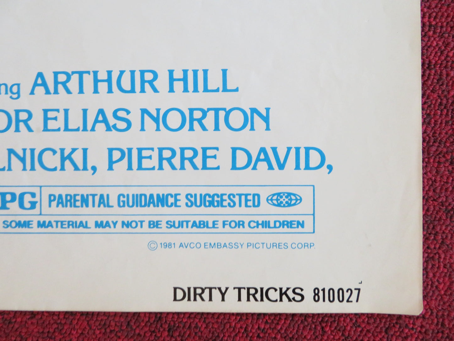 DIRTY TRICKS FOLDED US ONE SHEET POSTER ELLIOTT GOULD KATE JACKSON 1981