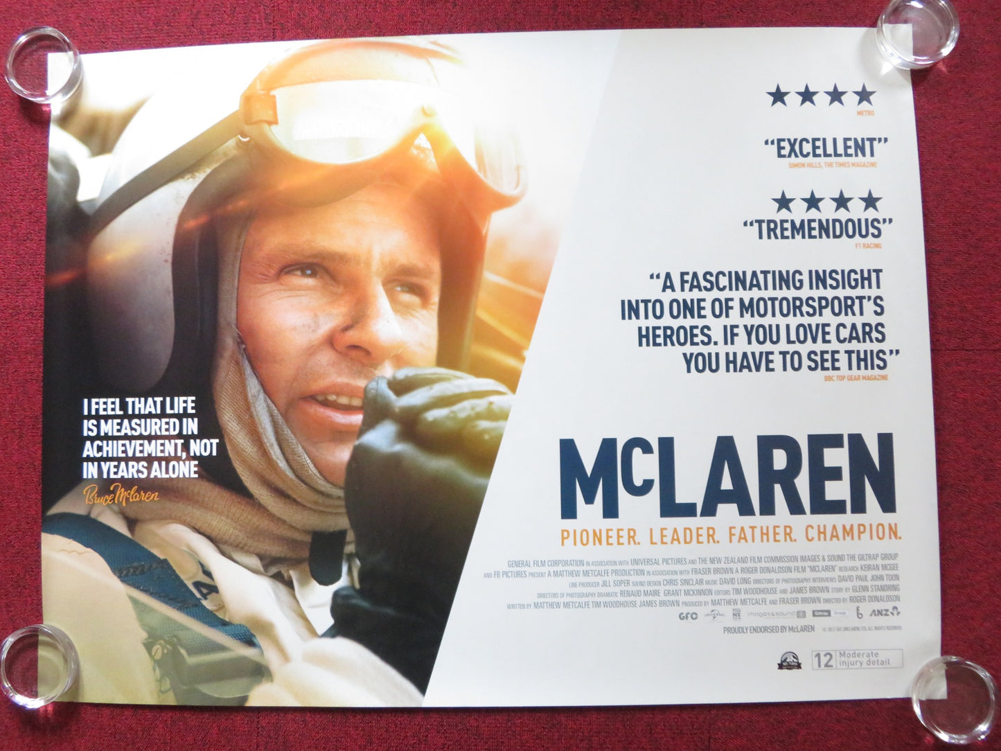 MCLAREN UK QUAD (30"x 40") ROLLED POSTER CHRIS AMON JIM ANDERTON 2017