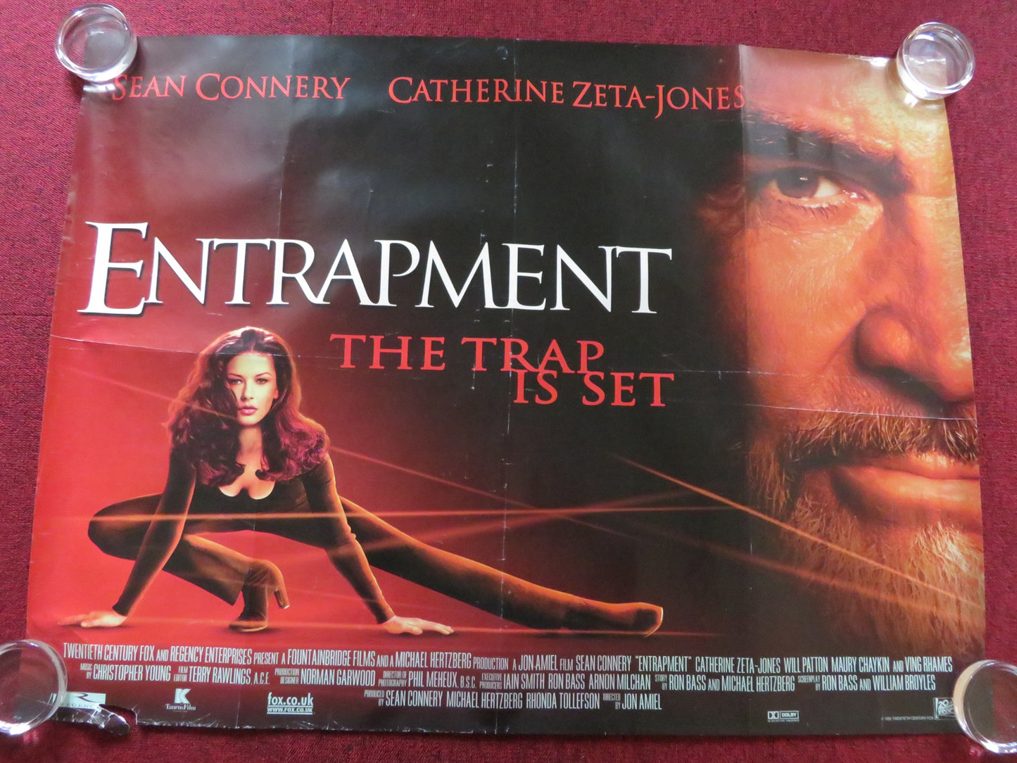 ENTRAPMENT UK QUAD (30"x 40") ROLLED POSTER SEAN CONNERY C. ZETA-JONES 1999