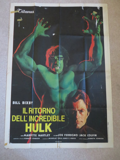 BRIDE OF THE INCREDIBLE HULK ITALIAN 2 FOGLIO POSTER LOU FERRIGNO B. BIXBY 1981