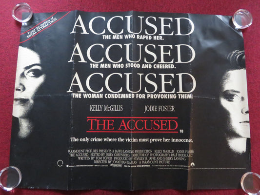 THE ACCUSED UK QUAD (30"x 40") ROLLED POSTER JODIE FOSTER KELLY MCGILLIS 1988