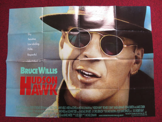 HUDSON HAWK UK QUAD POSTER FOLDED BRUCE WILLIS ANDIE MACDOWELL 1991