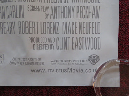 INVICTUS UK QUAD (30"x 40") ROLLED POSTER MATT DAMON MORGAN FREEMAN 2009