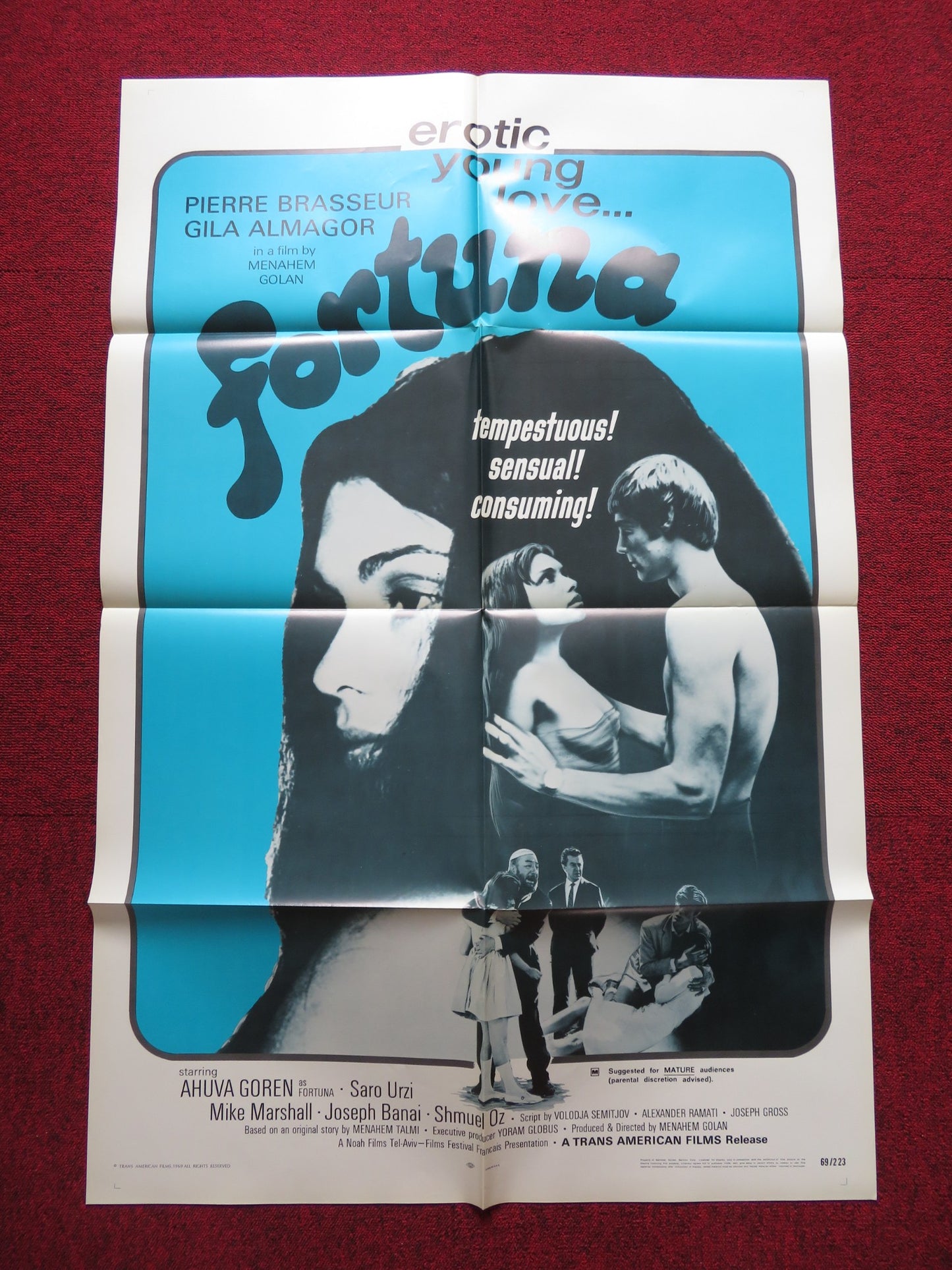 FORTUNA FOLDED US ONE SHEET POSTER AHUVA GOREN GILA ALGAMOR 1969