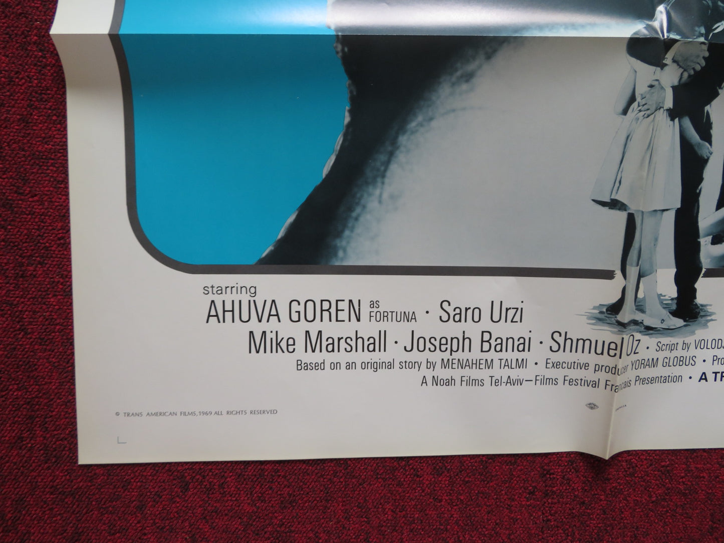 FORTUNA FOLDED US ONE SHEET POSTER AHUVA GOREN GILA ALGAMOR 1969