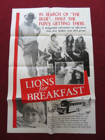 LIONS FOR BREAKFAST FOLDED US ONE SHEET POSTER JAN RUBES JIM HENSHAW 1975