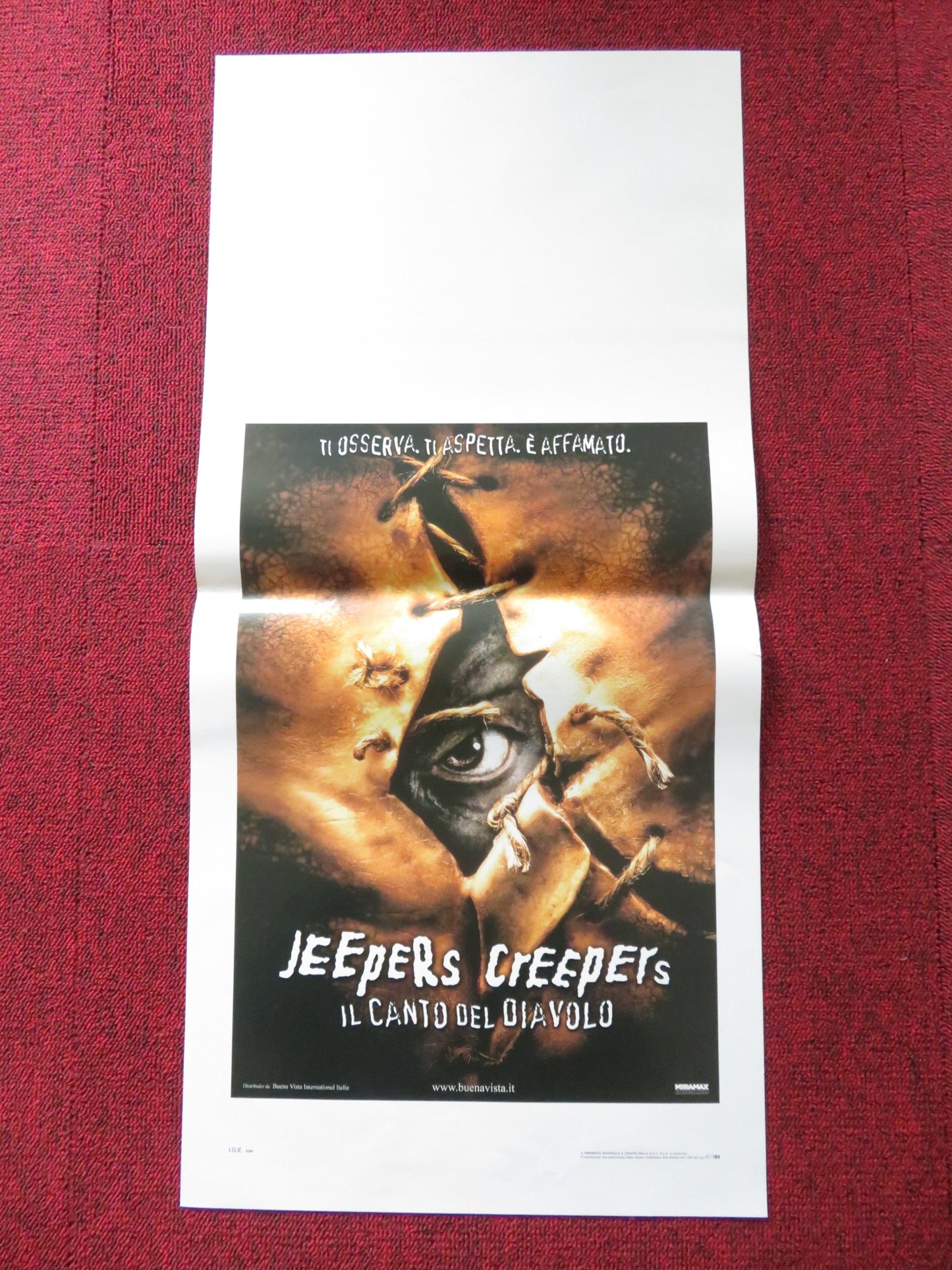 JEEPERS CREEPERS ITALIAN LOCANDINA POSTER GINA PHILIPS JUSTIN LONG 2001