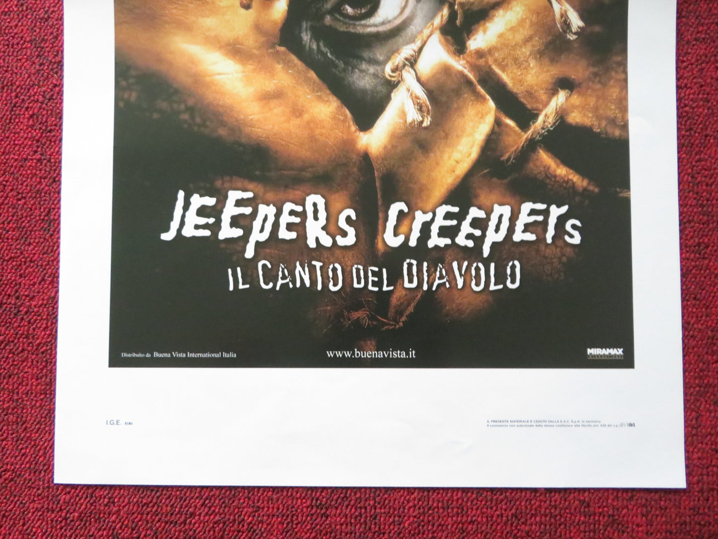 JEEPERS CREEPERS ITALIAN LOCANDINA POSTER GINA PHILIPS JUSTIN LONG 2001