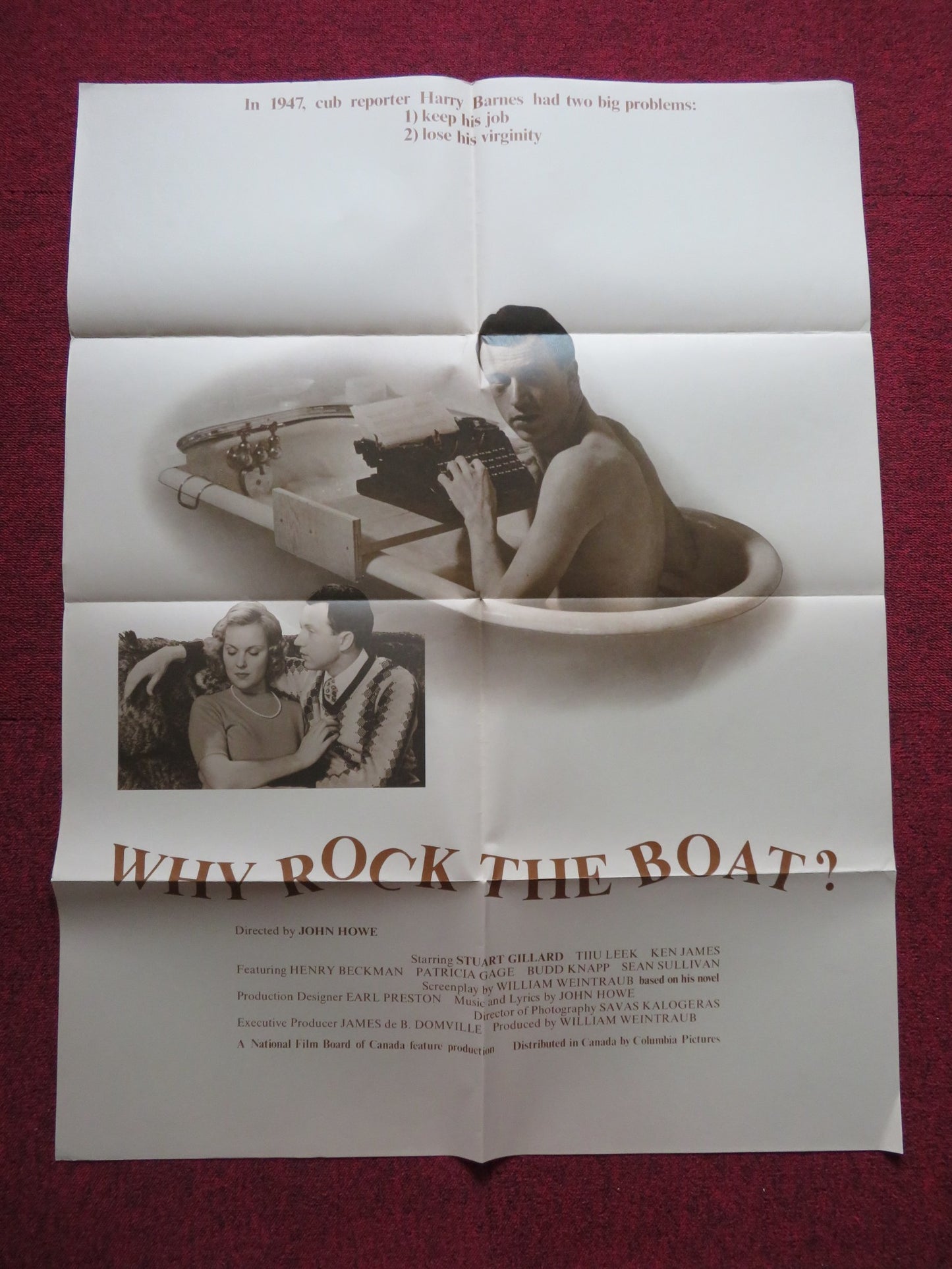 WHY ROCK THE BOAT FOLDED US ONE SHEET POSTER STUART GILLARD TIIU LEEK 1974