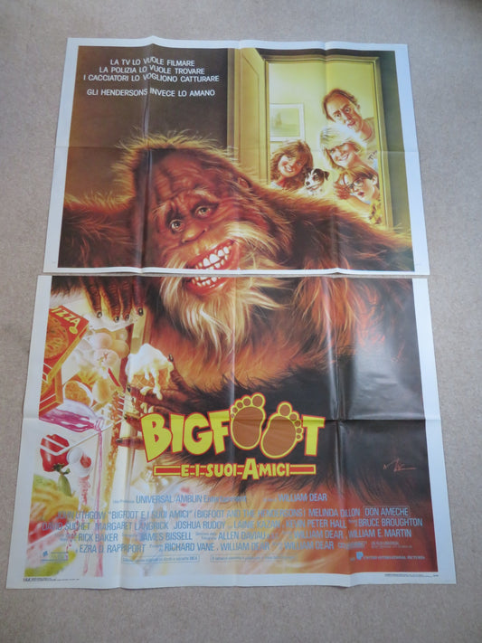 HARRY AND THE HENDERSONS ITALIAN 4 FOGLIO POSTER JOHN LITHGOW M. DILLON 1988