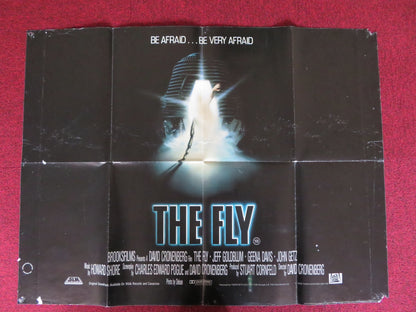 THE FLY UK QUAD POSTER FOLDED JEFF GOLDBLUM GEENA DAVIS DAVID CRONENBERG 1986