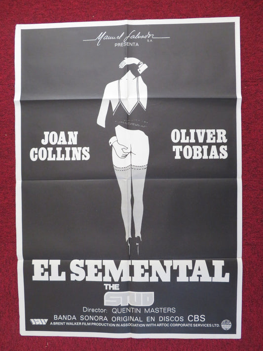 THE STUD FOLDED SPANISH POSTER JOAN COLLINS OLIVER TOBIAS 1978