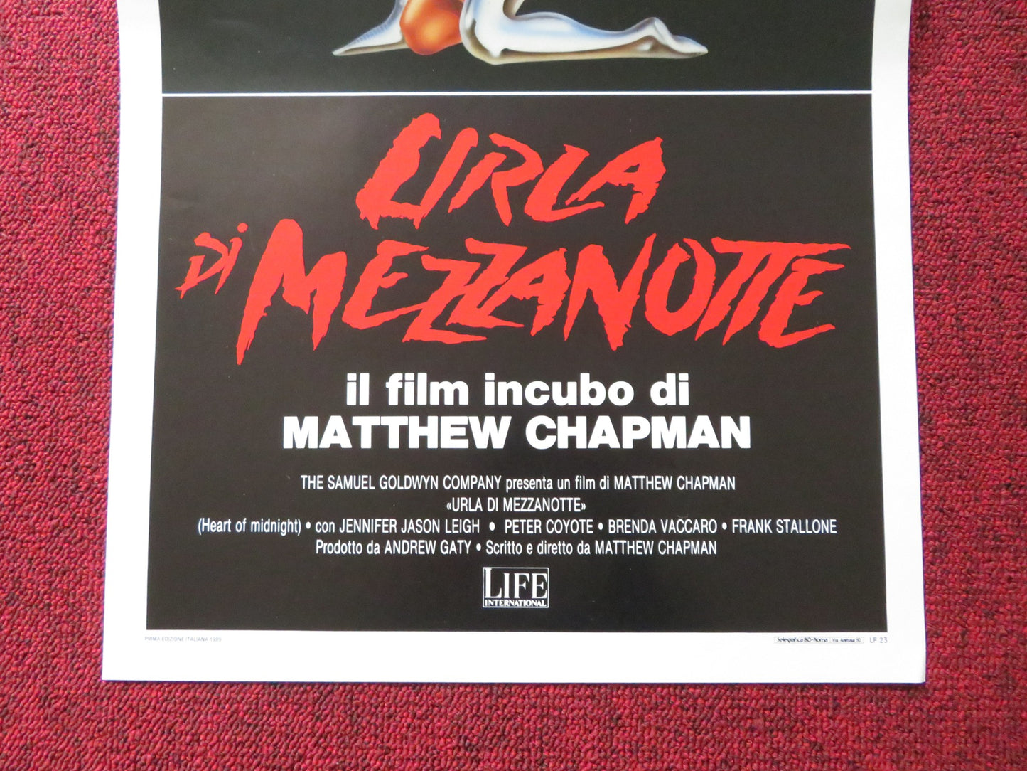 HEART OF MIDNIGHT ITALIAN LOCANDINA POSTER JENNIFER JASON LEIGH P. COYOTE 1988