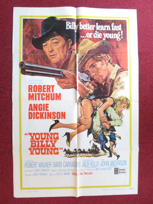 YOUNG BILLY YOUNG FOLDED US ONE SHEET POSTER ROBERT MITCHUM ANGIE DICKINSON 1969