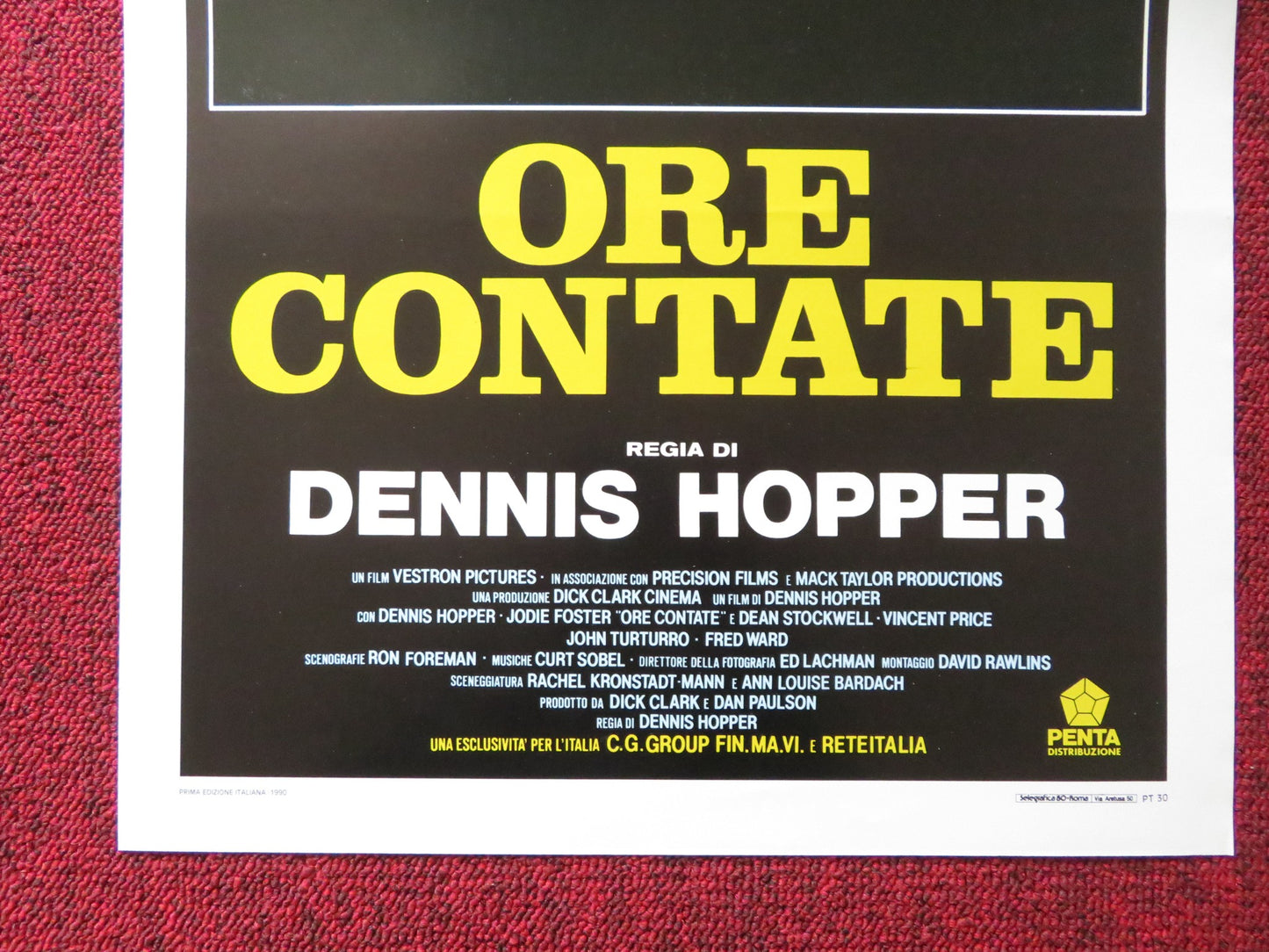 ORE CONTATE / CATCHFIRE ITALIAN LOCANDINA POSTER JODIE FOSTER DENNIS HOPPER 1990