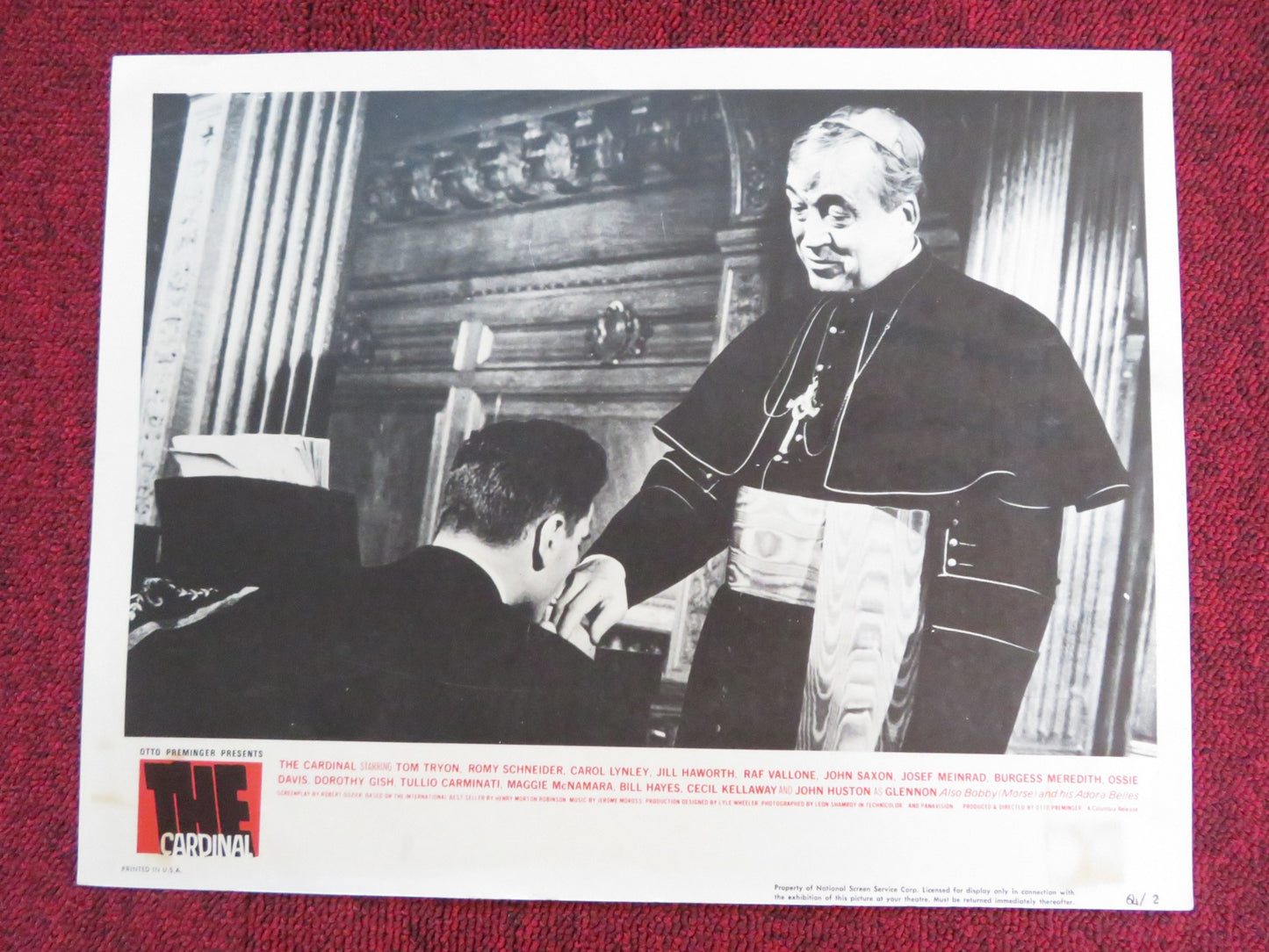 THE CARDINAL US LOBBY CARD FULL SET TOM TRYON CAROL LYNLEY 1963