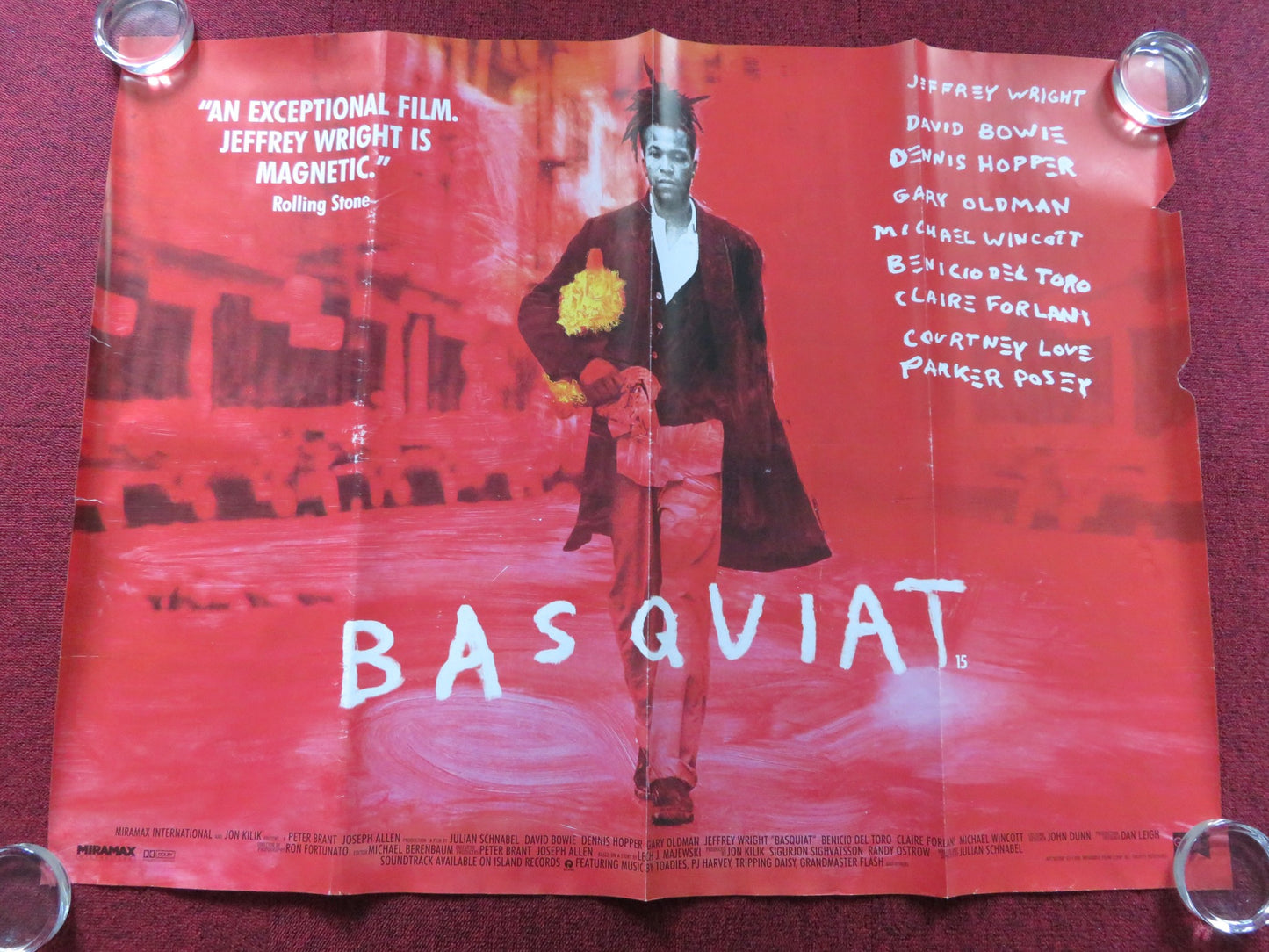 BASQUIAT UK QUAD (30"x 40") ROLLED POSTER DAVID BOWIE DENNIS HOPPER 1996