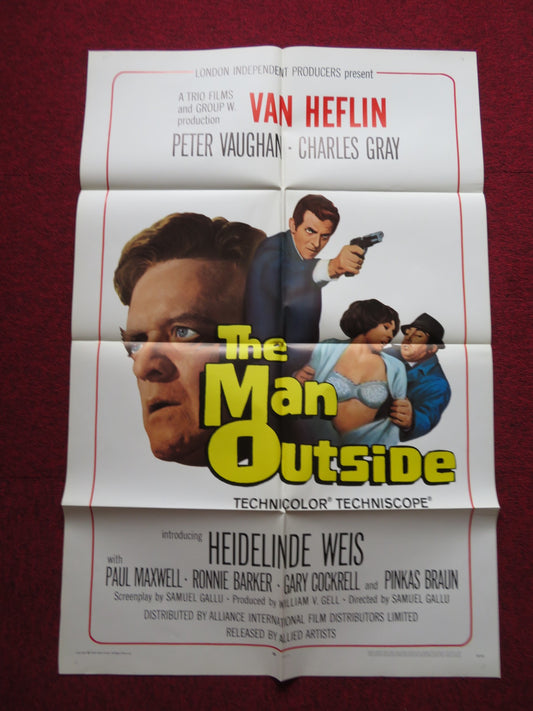 THE MAN OUTSIDE FOLDED US ONE SHEET POSTER VAN HEFLIN PETER VAUGHAN 1968