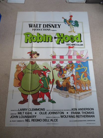 ROBIN HOOD ITALIAN 4 FOGLIO POSTER DISNEY PETER USTINOV TERRY THOMAS 1974