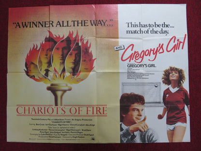 CHARIOTS OF FIRE / GREGORYS GIRL UK QUAD POSTER FOLDED FARRELL SINCLAIR 1981