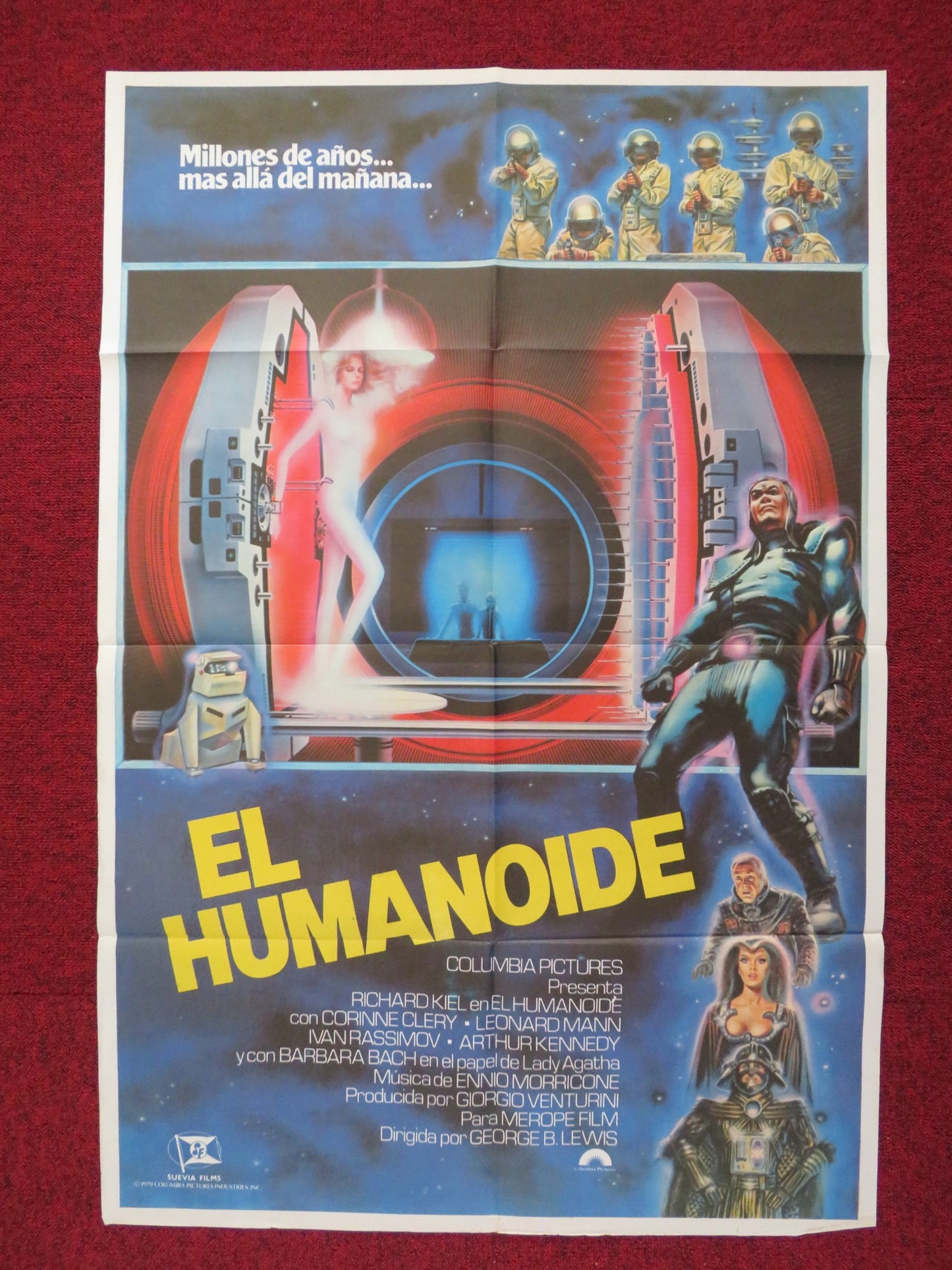 THE HUMANOID FOLDED SPANISH POSTER RICHARD KIEL CORRINE CLERY 1979