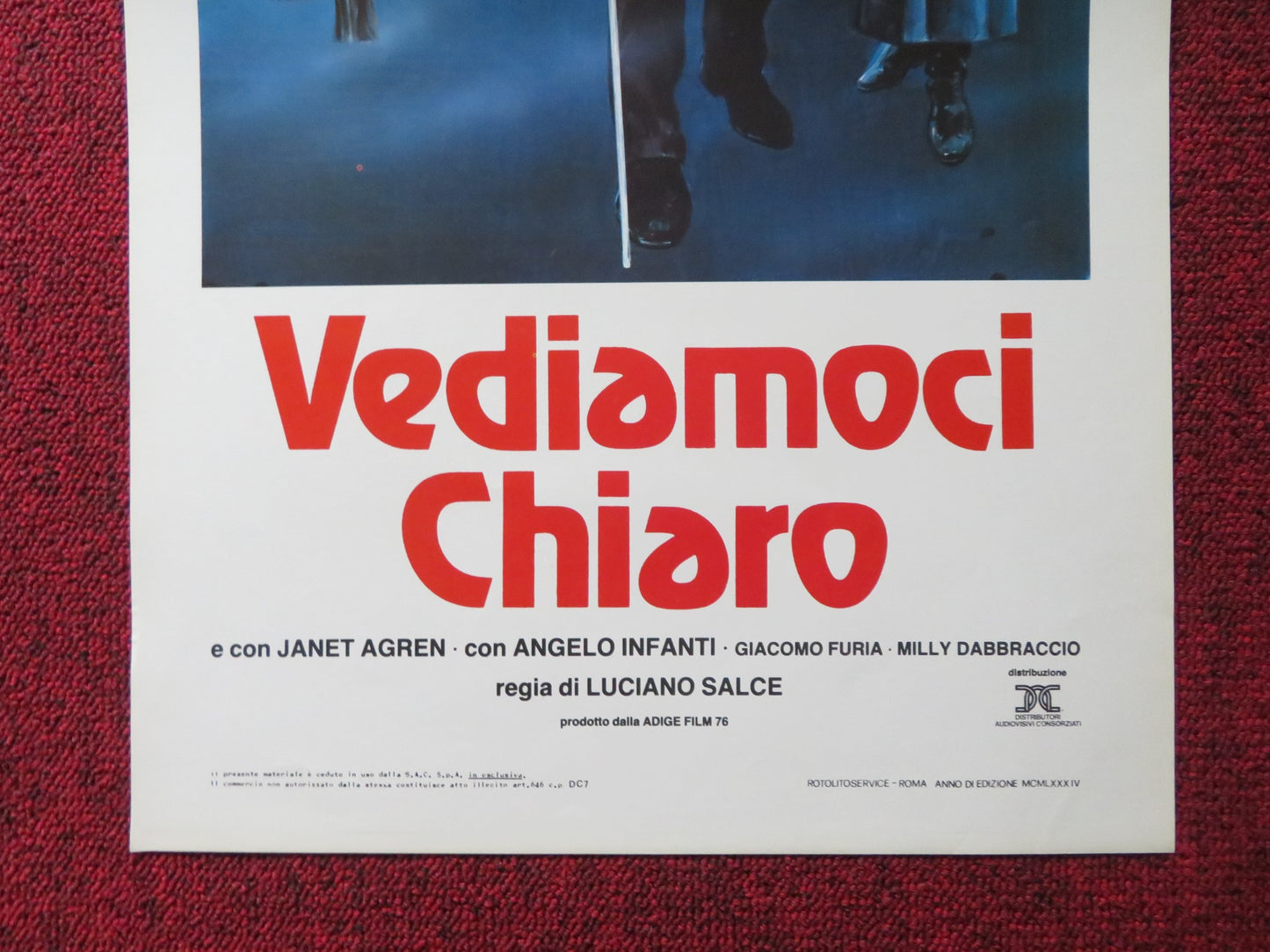 VEDIAMOCI CHIARO ITALIAN LOCANDINA POSTER JOHNNY DORELLI ELEONORA GIORGI 1984