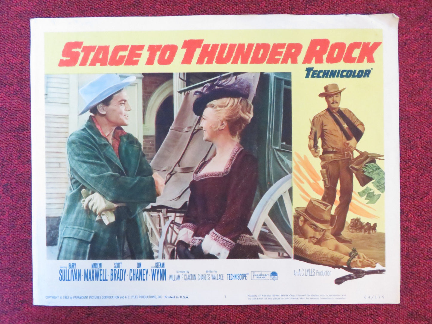 STAGE TO THUNDER ROCK US LOBBY CARD FULL SET BARRY SULLIVAN MARILYN MAXWELL 1964