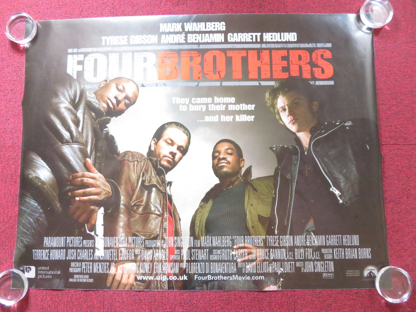 FOUR BROTHERS - B UK QUAD (30"x 40") ROLLED POSTER MARK WAHLBERG T. GIBSON 2005