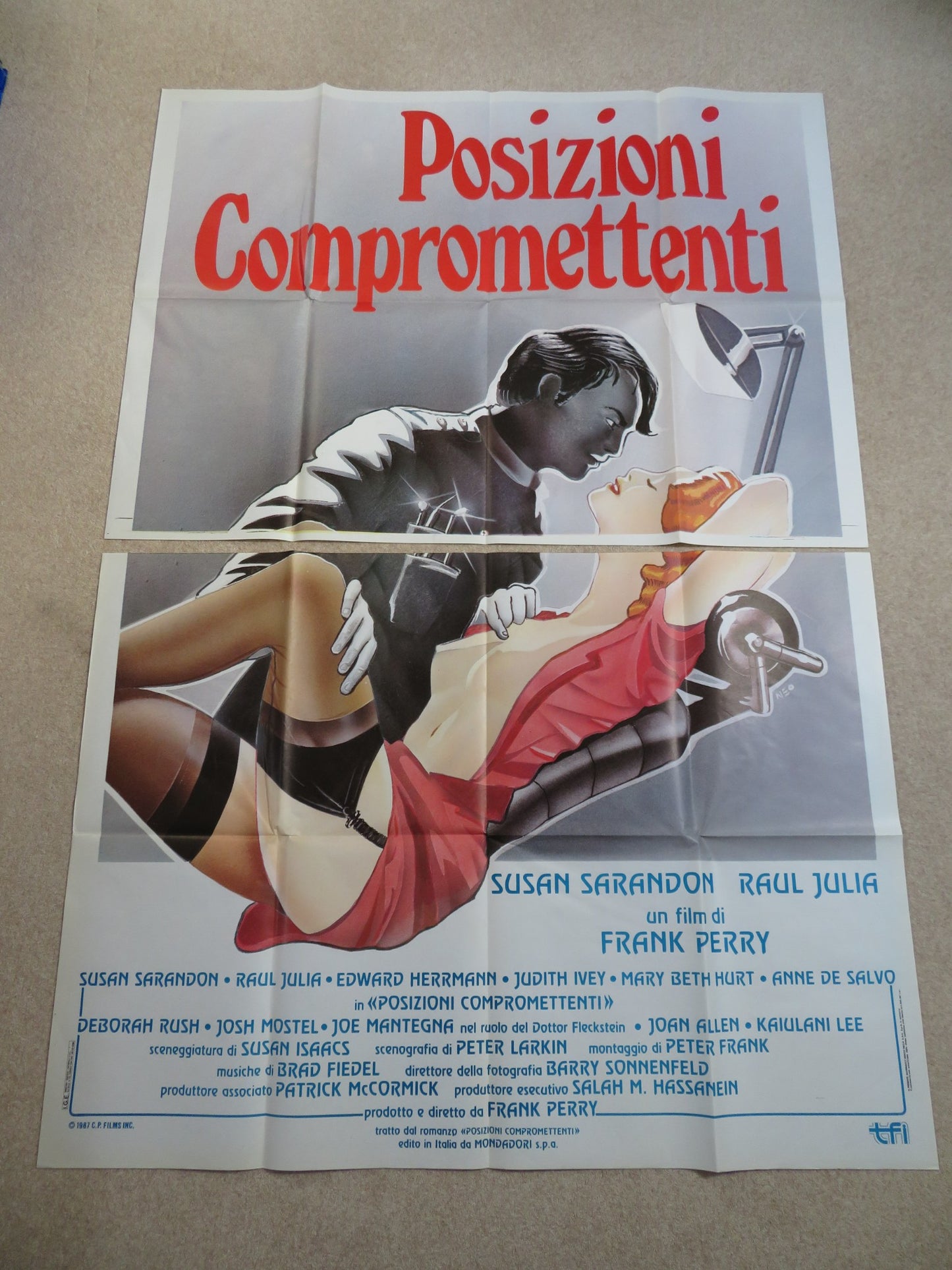 COMPROMISING POSITIONS ITALIAN 4 FOGLIO POSTER SUSAN SARANDON RAUL JULIA 1987