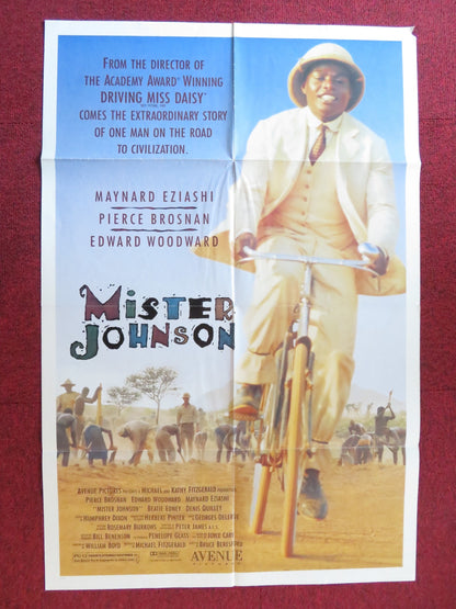 MISTER JOHNSON FOLDED US ONE SHEET POSTER MAYNARD EZIASHI PIERCE BROSNAN 1990