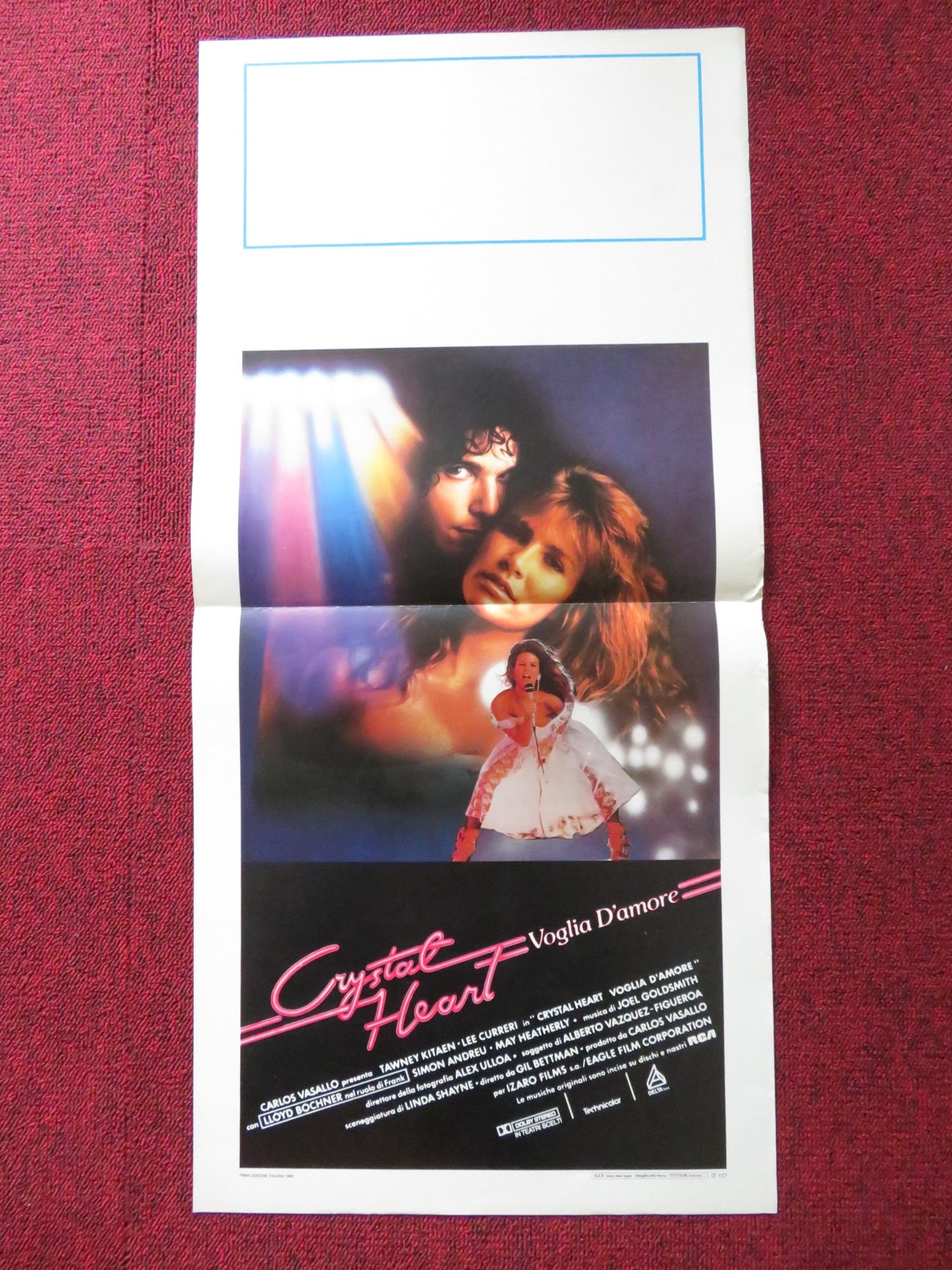 CRYSTAL HEART ITALIAN LOCANDINA POSTER LEE CURRERI TAWNY KITAEN 1986