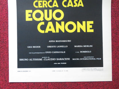 SFRATTATO CERCA CASA EQUO CANONE ITALIAN LOCANDINA POSTER PIPPO FRANCO 1983