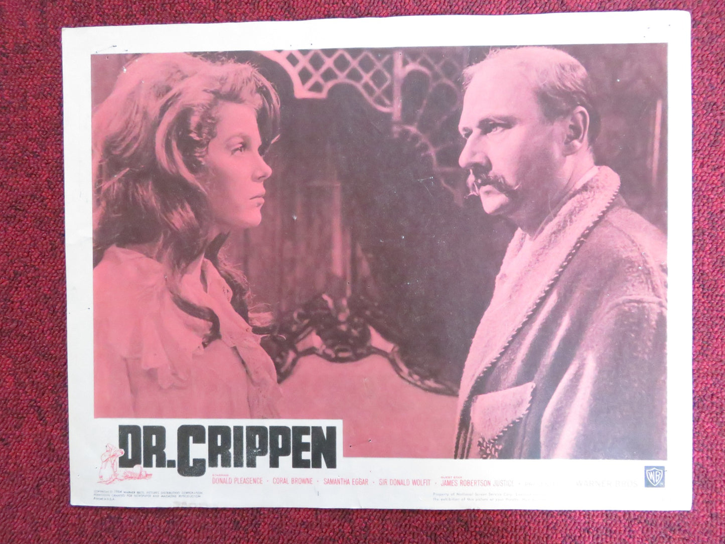 DR. CRIPPEN US LOBBY CARD FULL SET DONALD PLEASENCE SAMANTHA EGGAR 1964