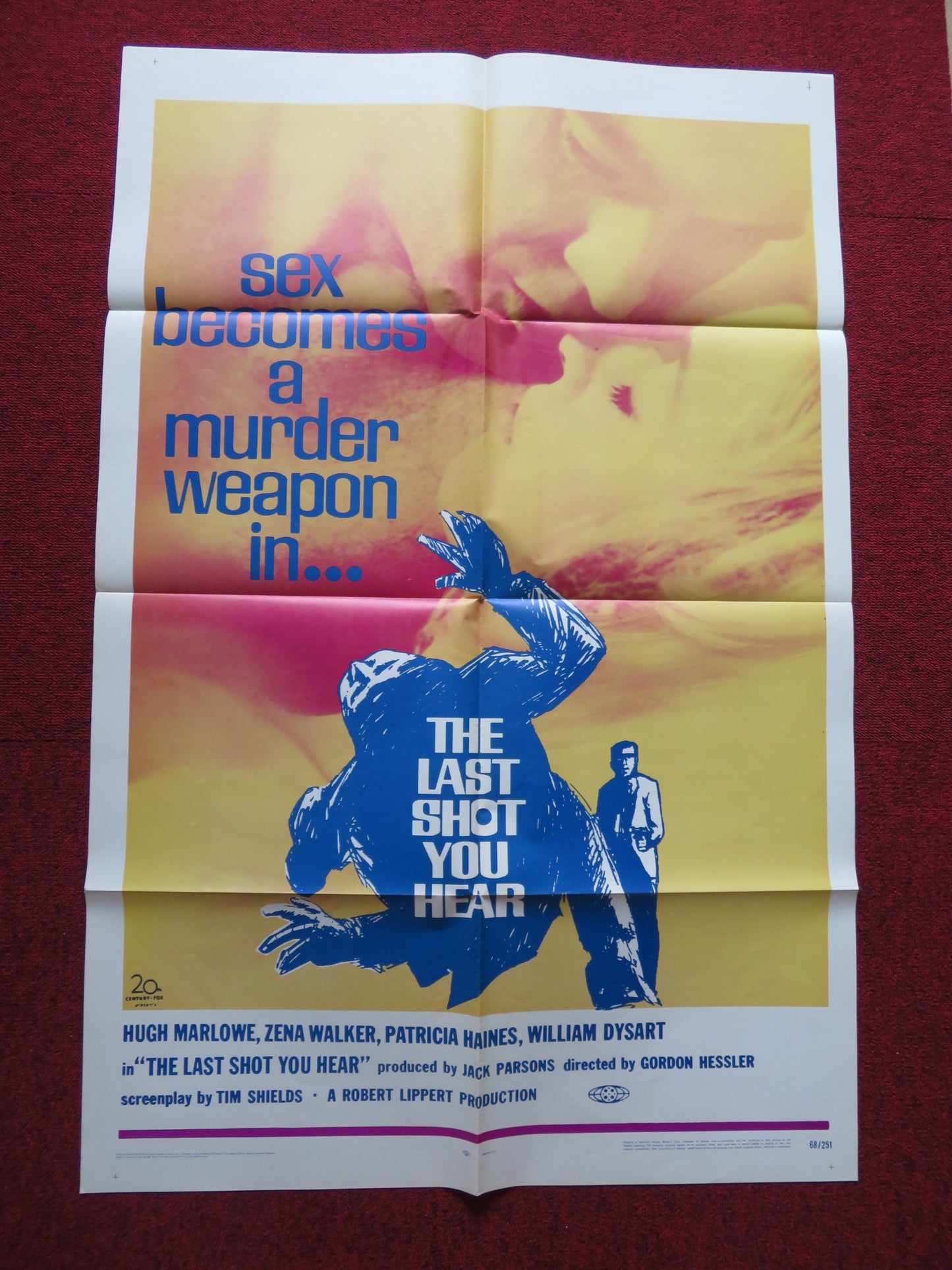 THE LAST SHOT YOU HEAR FOLDED US ONE SHEET POSTER HUGH MARLOWE ZENA WALKER 1968