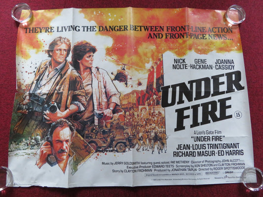 UNDER FIRE UK QUAD (30"x 40") ROLLED POSTER NICK NOLTE GENE HACKMAN 1983