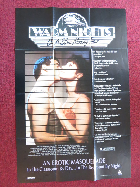 WARM NIGHTS ON A SLOW MOVING TRAIN FOLDED US ONE SHEET POSTER WENDY HUGHES 1989