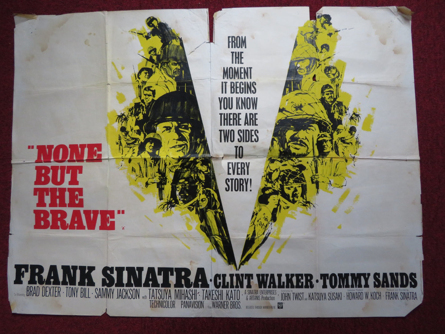 NONE BUT THE BRAVE UK QUAD POSTER FOLDED FRANK SINATRA CLINT WALKER 1965