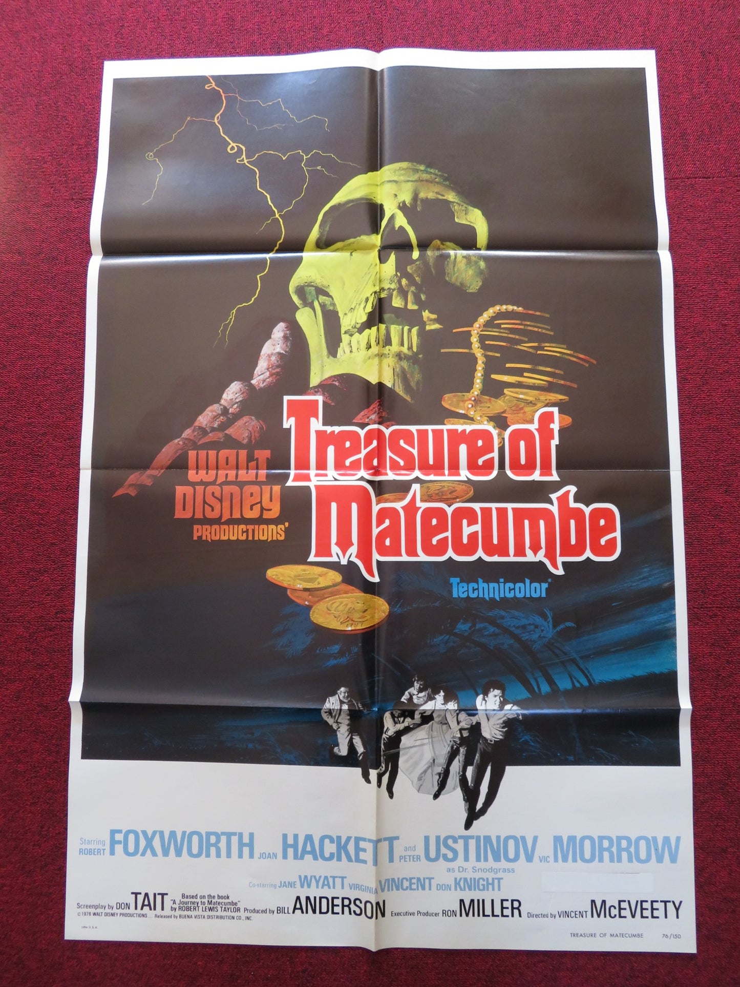 TREASURE OF MATECUMBE FOLDED US ONE SHEET POSTER ROBERT FOXWORTH 1976